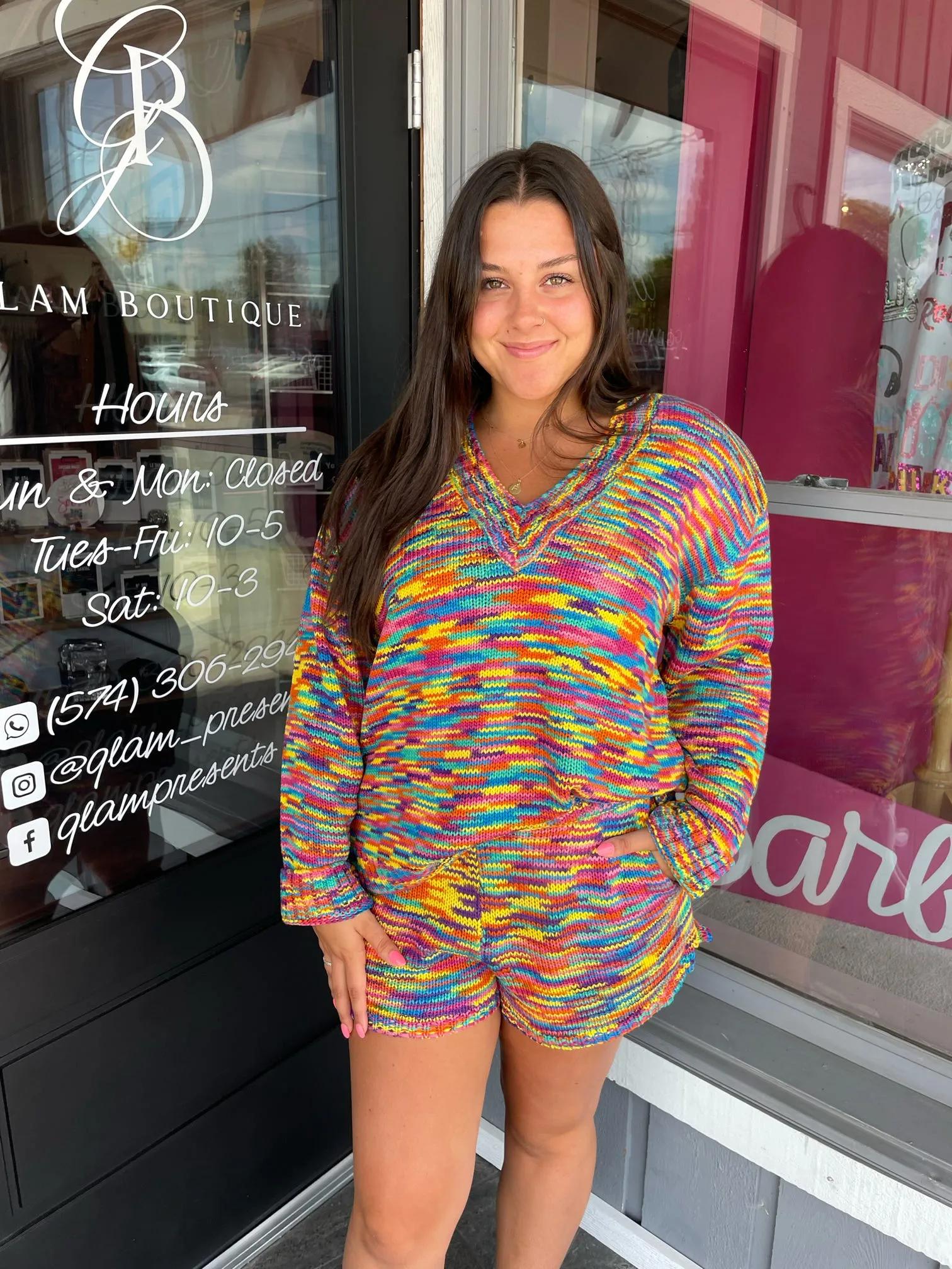 FINAL SALE Colorful Space Dye Knit Boardwalk Shorts