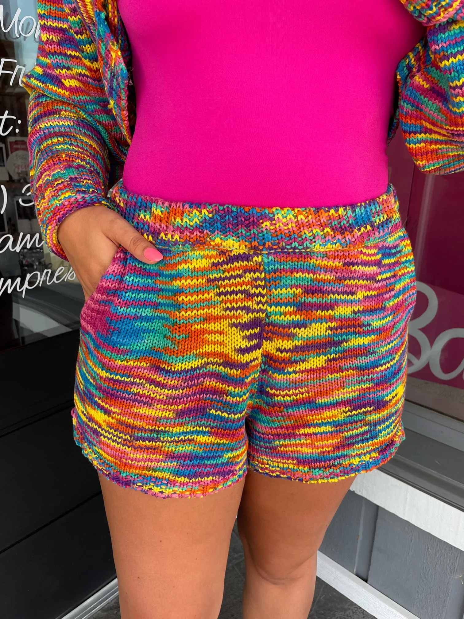 FINAL SALE Colorful Space Dye Knit Boardwalk Shorts