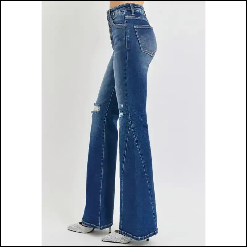 Flare it Up: Risen Distressed Button-fly Jeans for the Bold and Beautiful!
