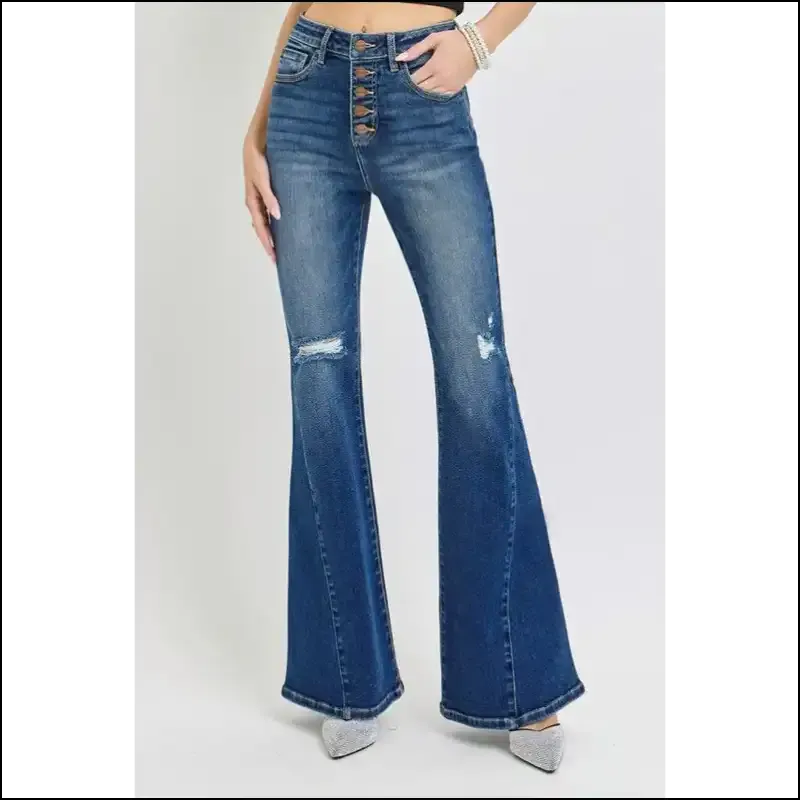 Flare it Up: Risen Distressed Button-fly Jeans for the Bold and Beautiful!