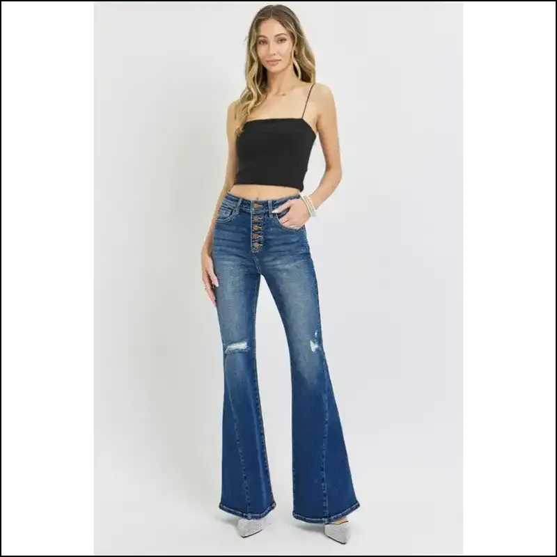 Flare it Up: Risen Distressed Button-fly Jeans for the Bold and Beautiful!