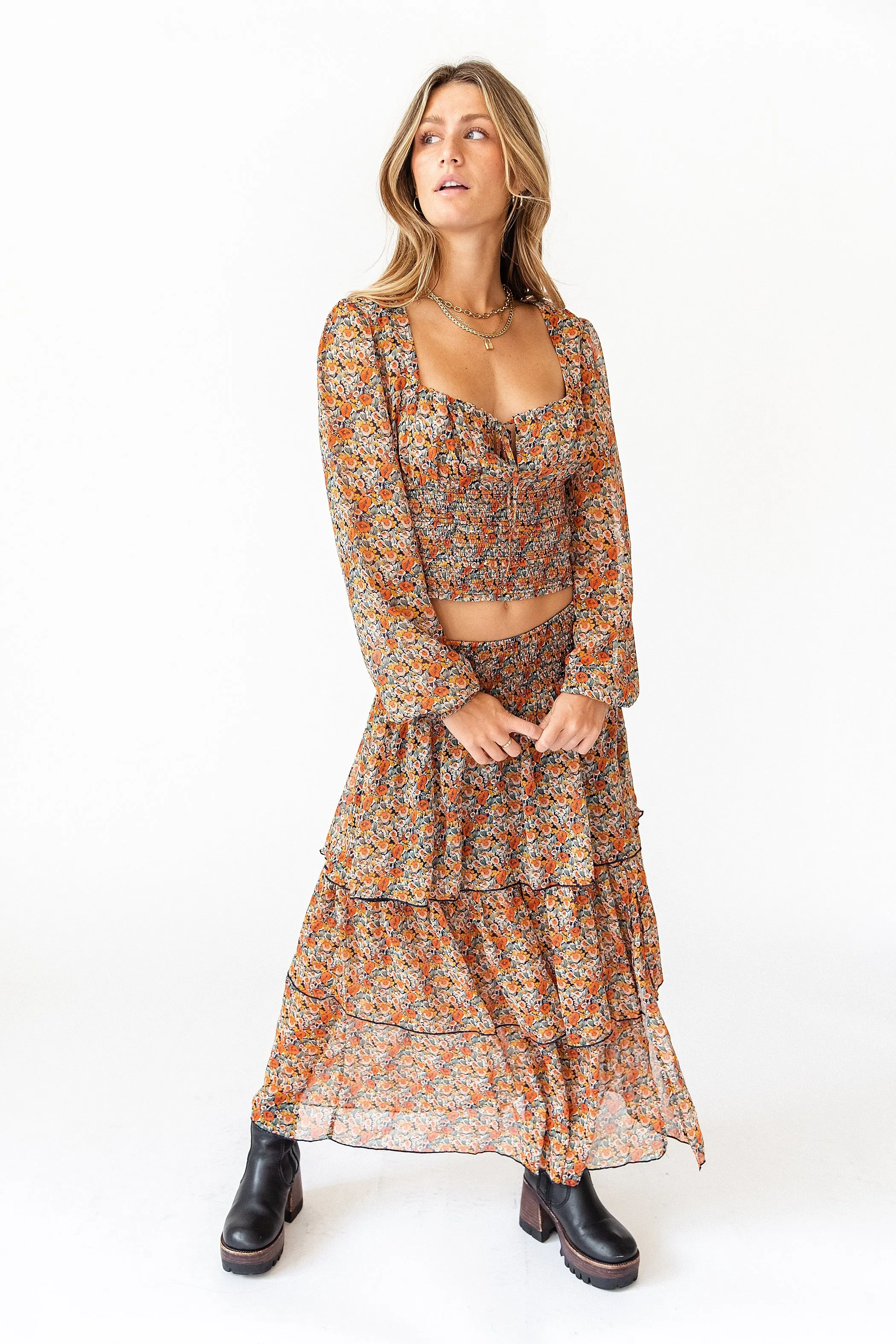 Fleetwood Floral Chiffon Skirt