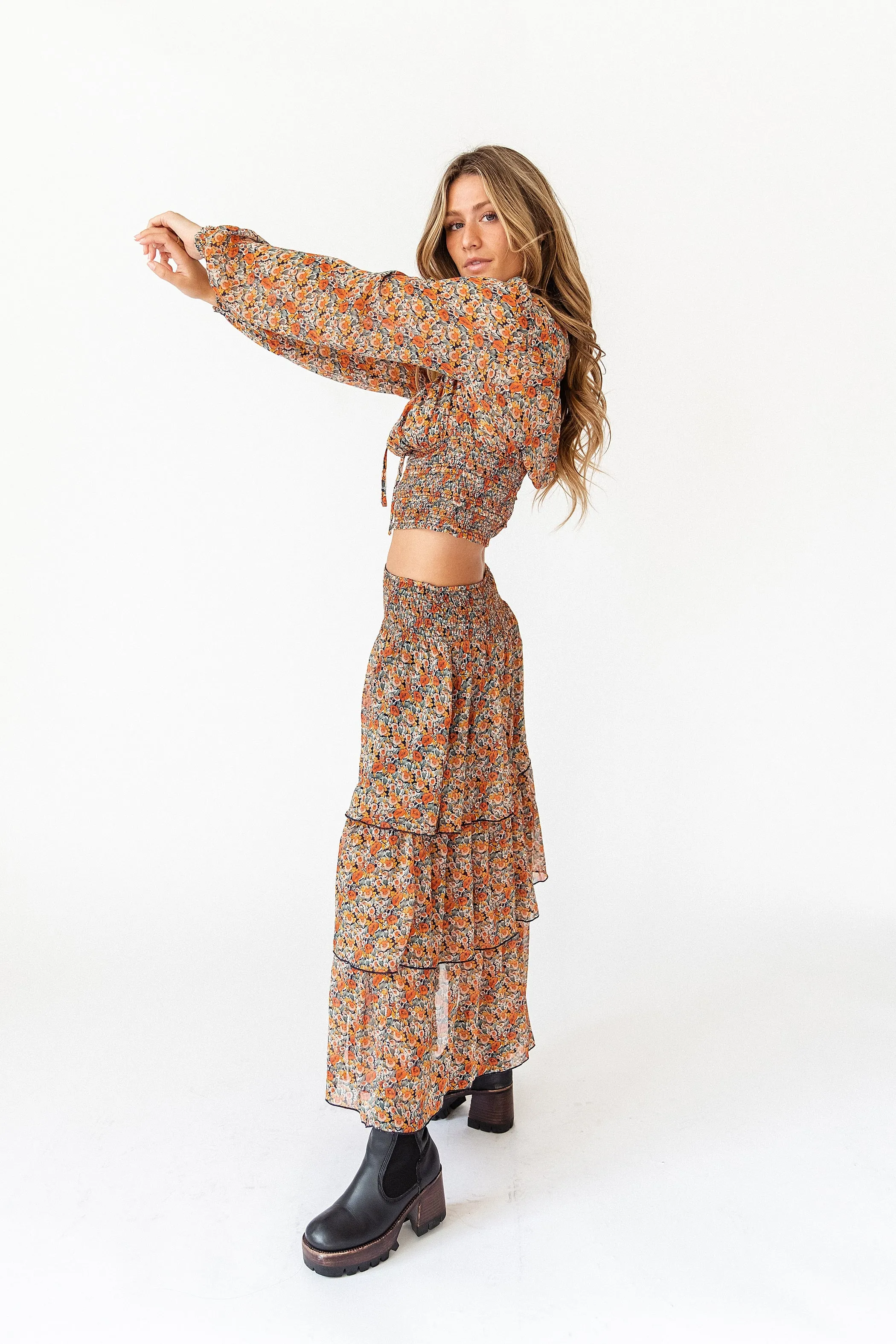 Fleetwood Floral Chiffon Skirt