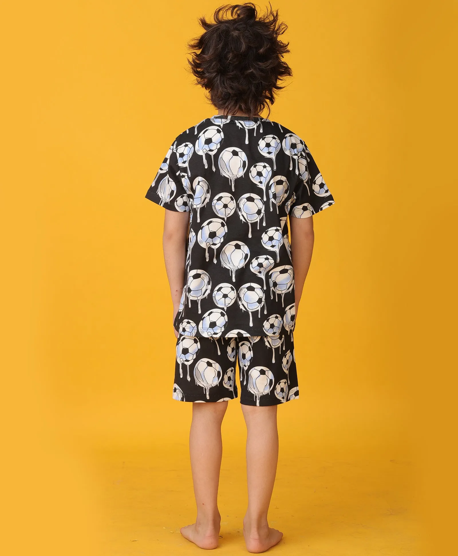 FOOTBALL MELT SLEEPWEAR SHORT SET - WHITE