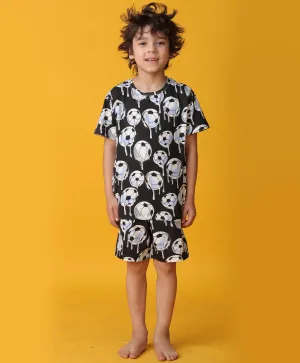FOOTBALL MELT SLEEPWEAR SHORT SET - WHITE