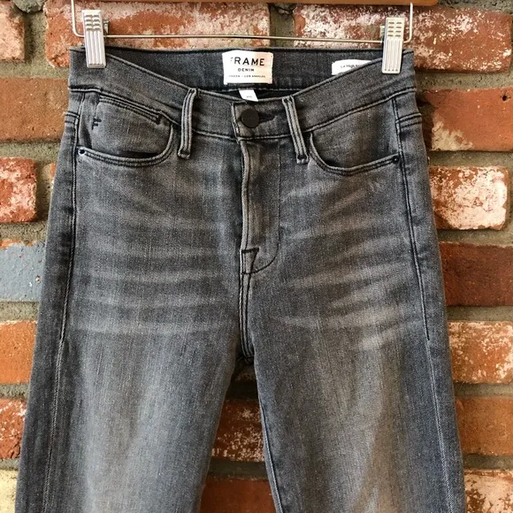 FRAME Denim Le High Straight Coated Hem Jeans
