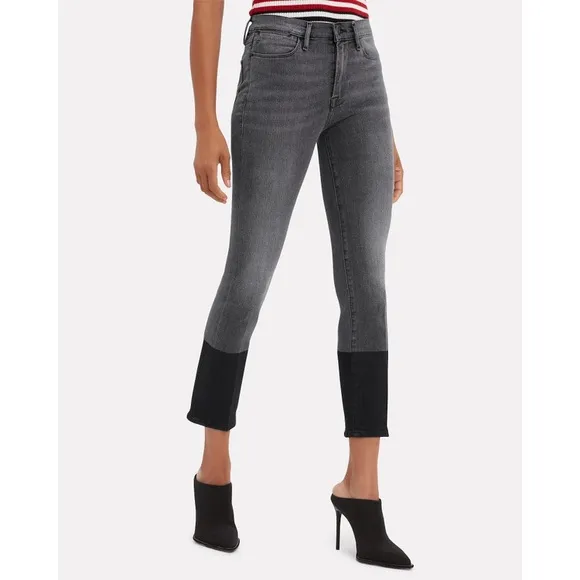 FRAME Denim Le High Straight Coated Hem Jeans