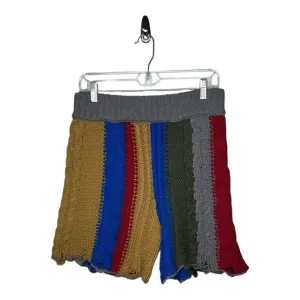 Free People Shorts Womens Medium Knit Sweater Shorts Pull On Colorful Boho Retro