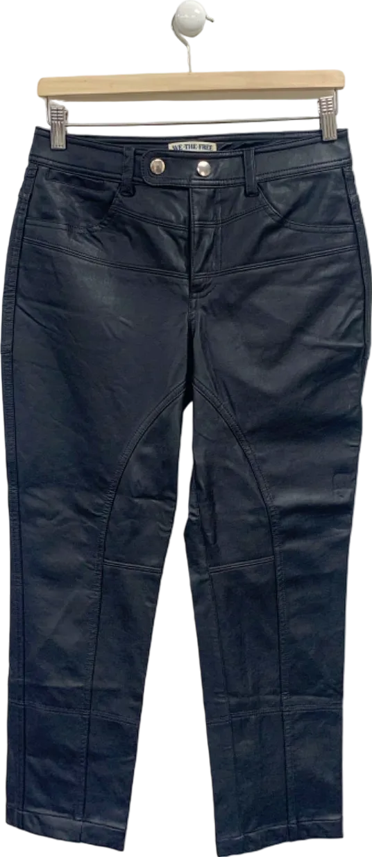 Free People We The Free Black Coated Denim Jeans UK S/M