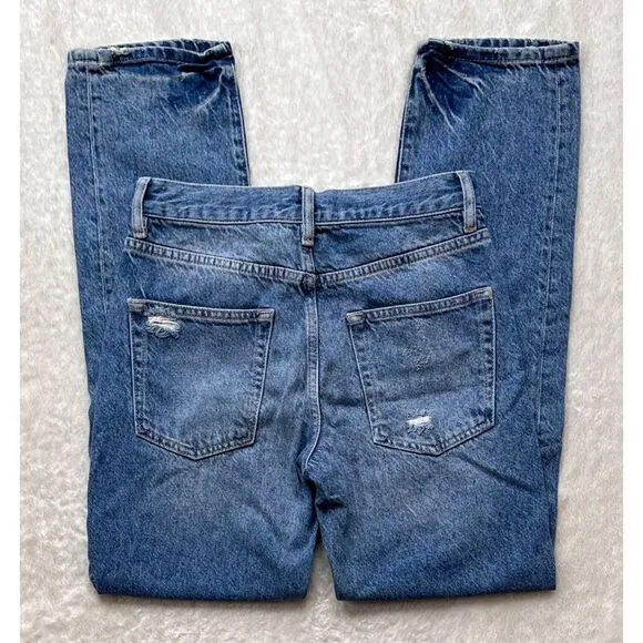 Free People We The Free Bren Boyfriend High Rise Baggy Distressed Jeans, Size 24