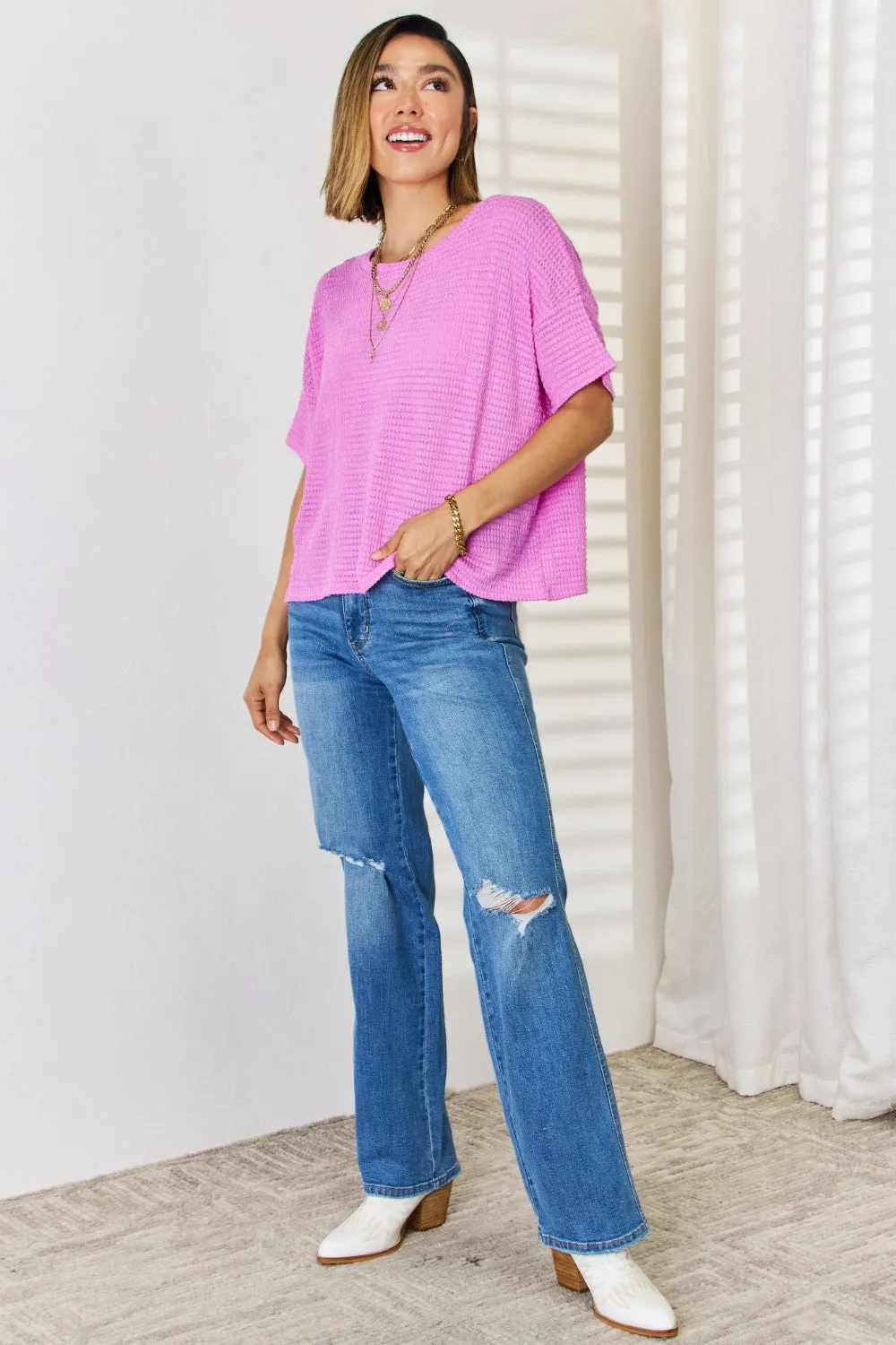 Full Size Round Neck Short Sleeve Top