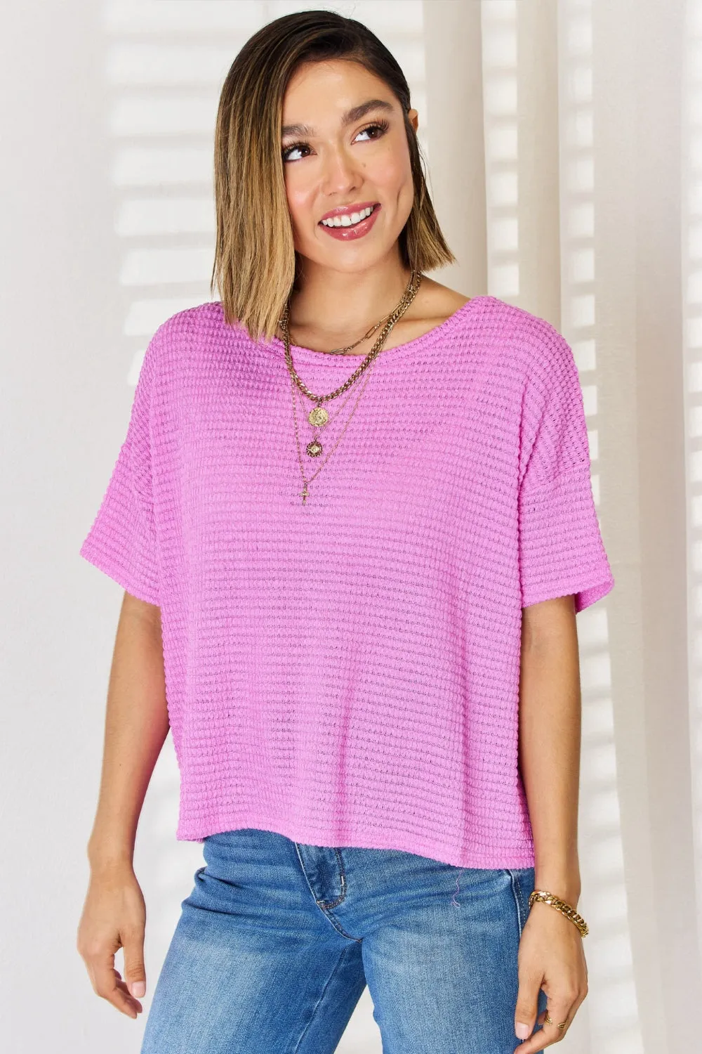 Full Size Round Neck Short Sleeve Top