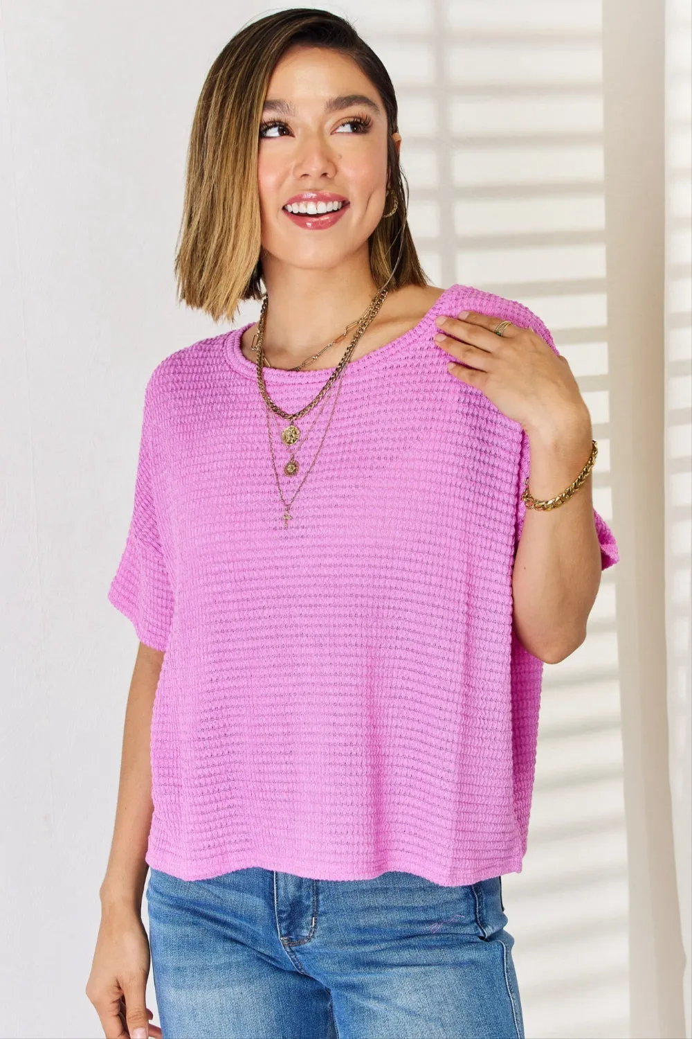 Full Size Round Neck Short Sleeve Top