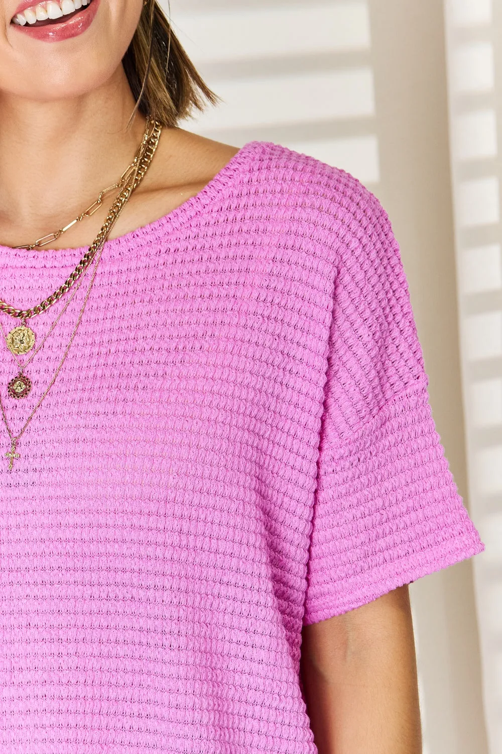 Full Size Round Neck Short Sleeve Top