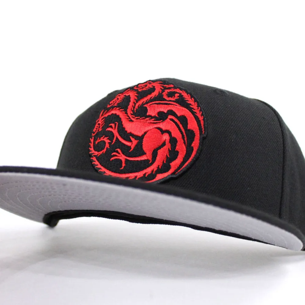 Game of Thrones House Targaryen Dragon New Era 59Fifty Fitted Hat (Black Gray Under Brim)