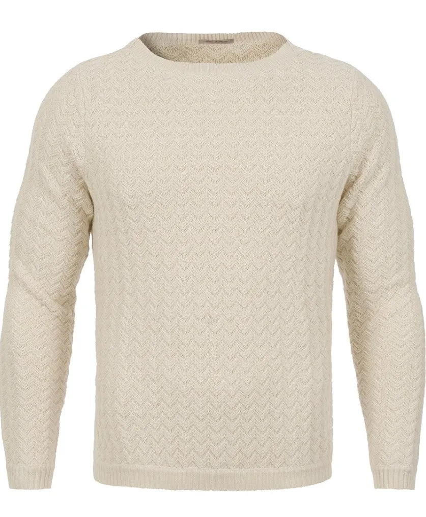 GANT RUGGER Men's Off White Wave O Rama Sweater $165 NWT