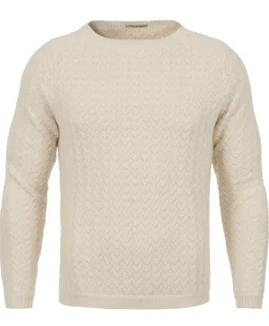 GANT RUGGER Men's Off White Wave O Rama Sweater $165 NWT