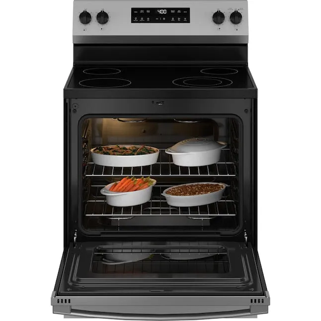 GE 30 in. 4 Burner Element Smart Free-Standing Electric Range in Black - new