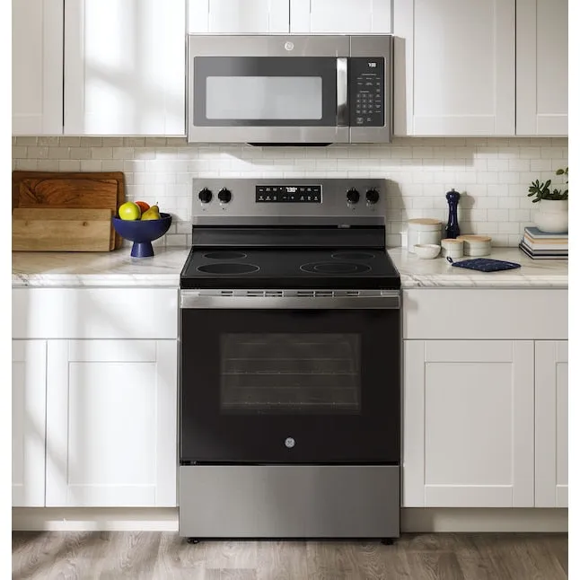 GE 30 in. 4 Burner Element Smart Free-Standing Electric Range in Black - new