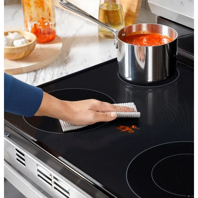 GE 30 in. 4 Burner Element Smart Free-Standing Electric Range in Black - new