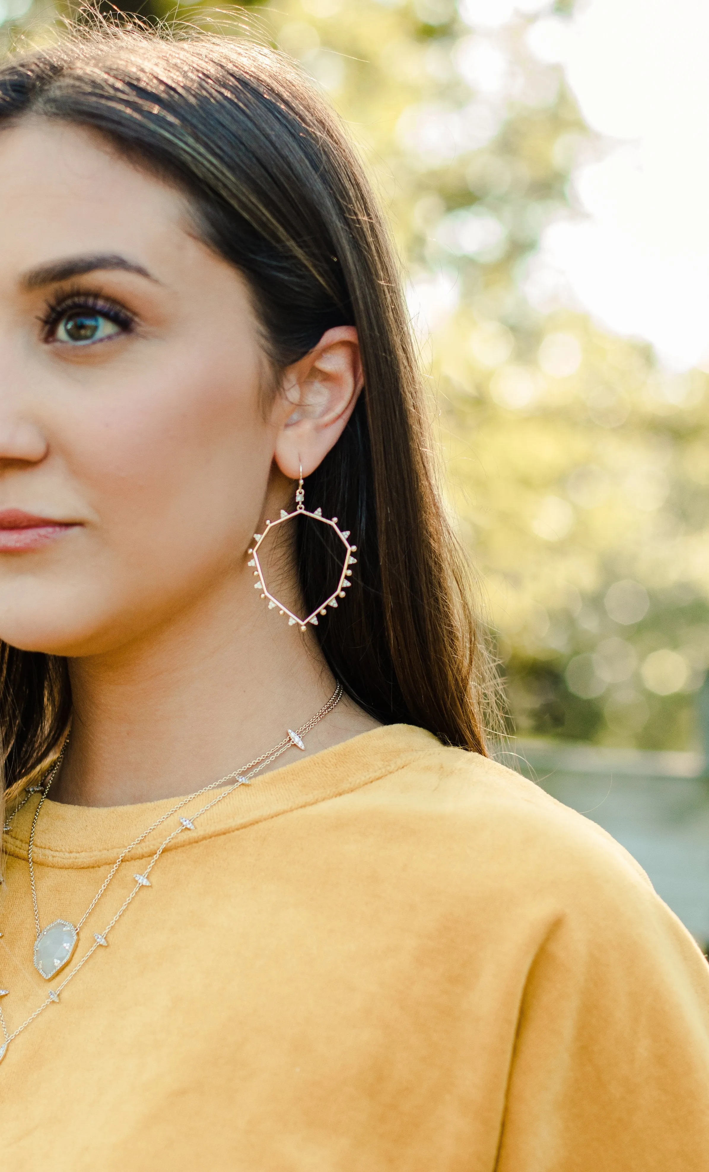 Geo Silver Drop Earrings