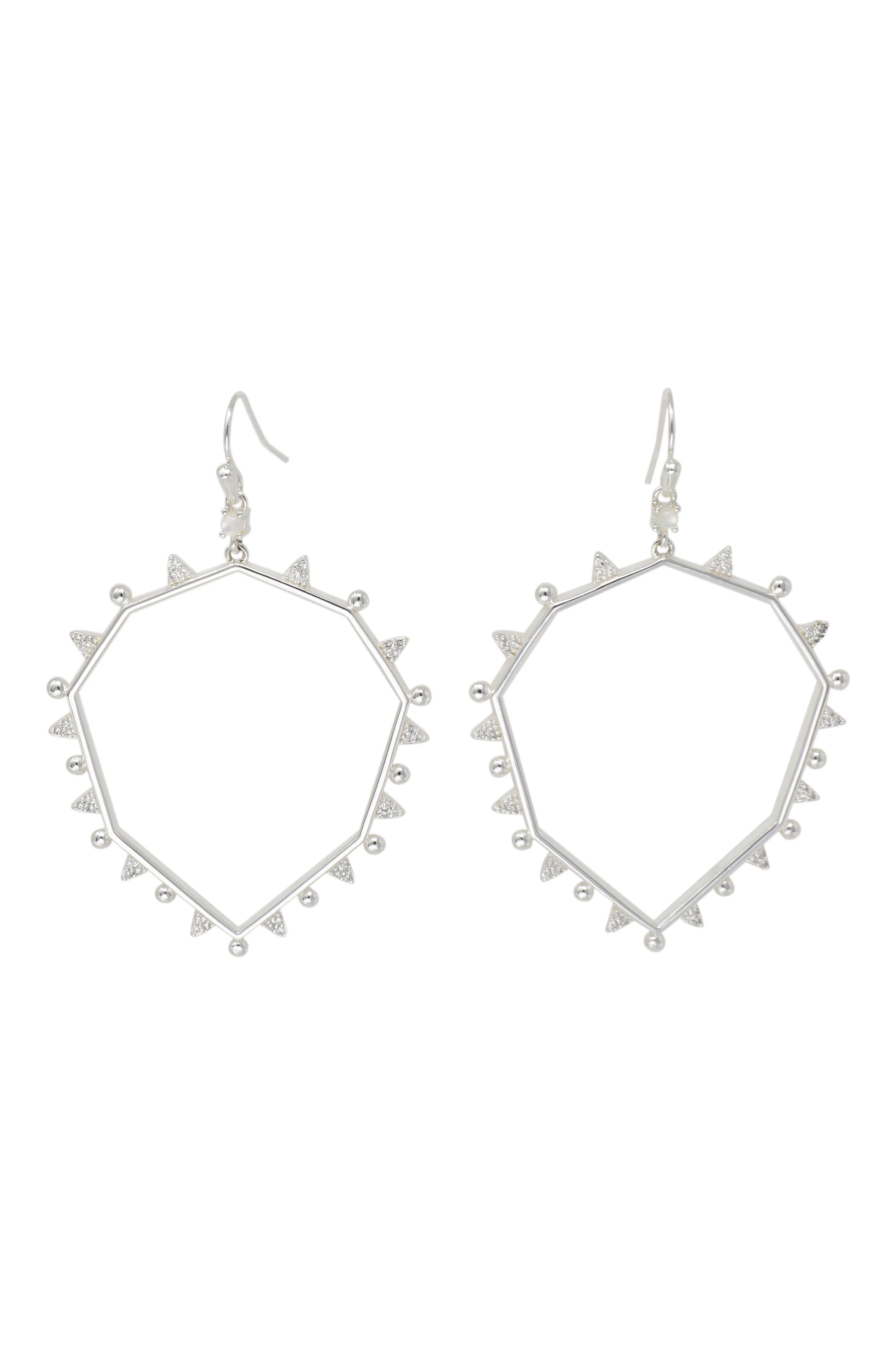 Geo Silver Drop Earrings