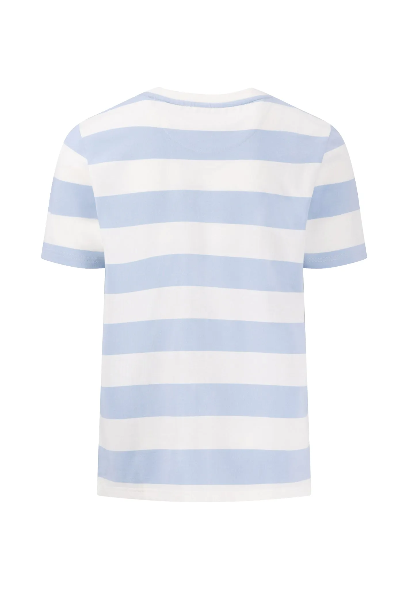 gestreiftes T-Shirt mit farbigem Logodetail