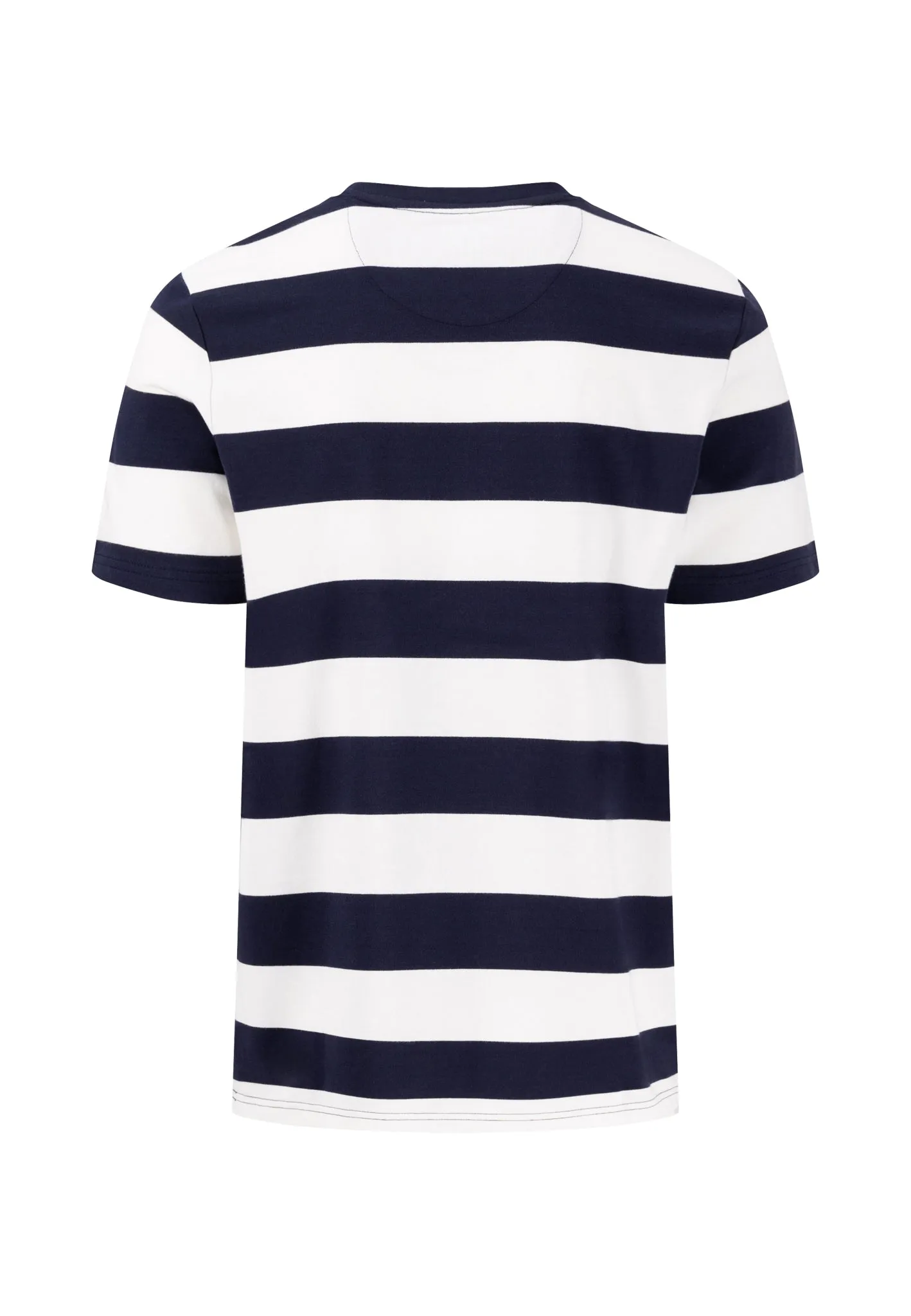 gestreiftes T-Shirt mit farbigem Logodetail