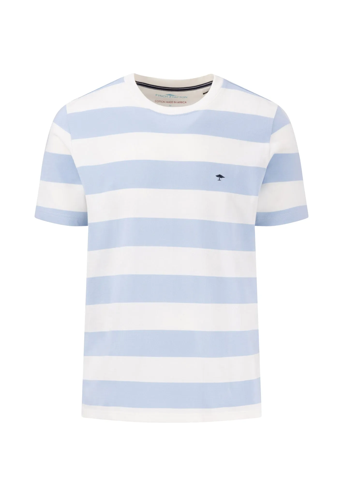 gestreiftes T-Shirt mit farbigem Logodetail