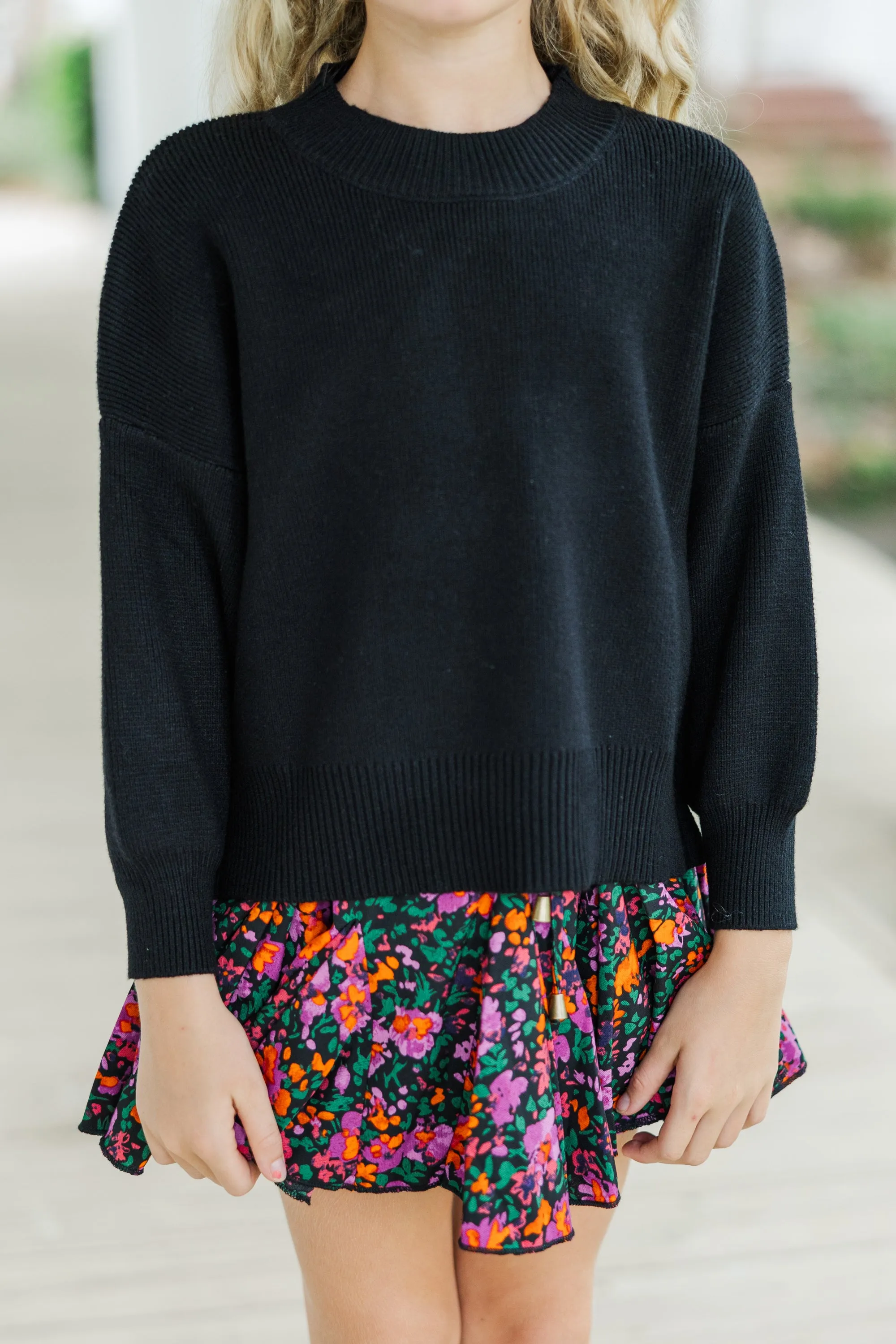 Girls: Perfectly You Black Mock Neck Sweater