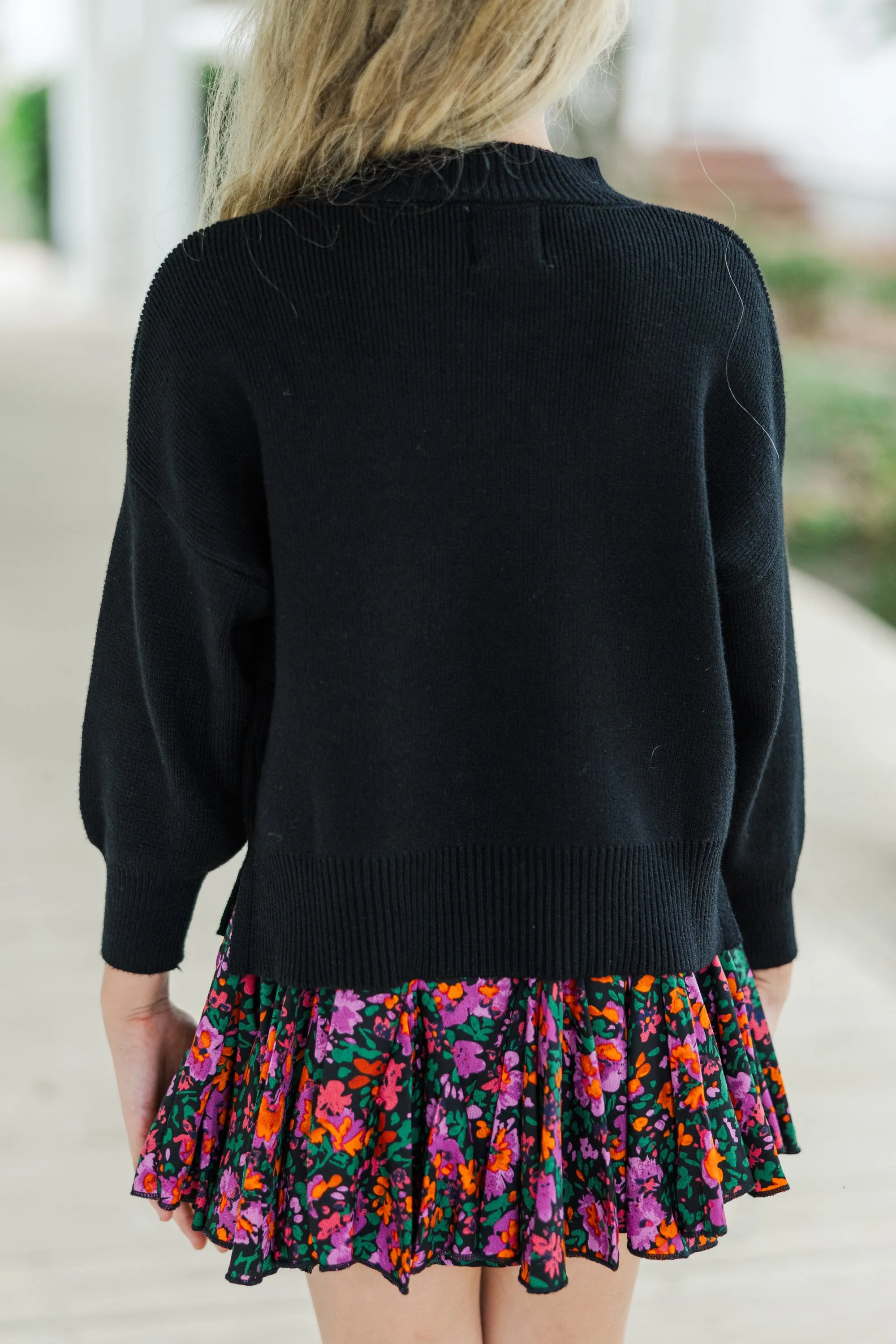 Girls: Perfectly You Black Mock Neck Sweater