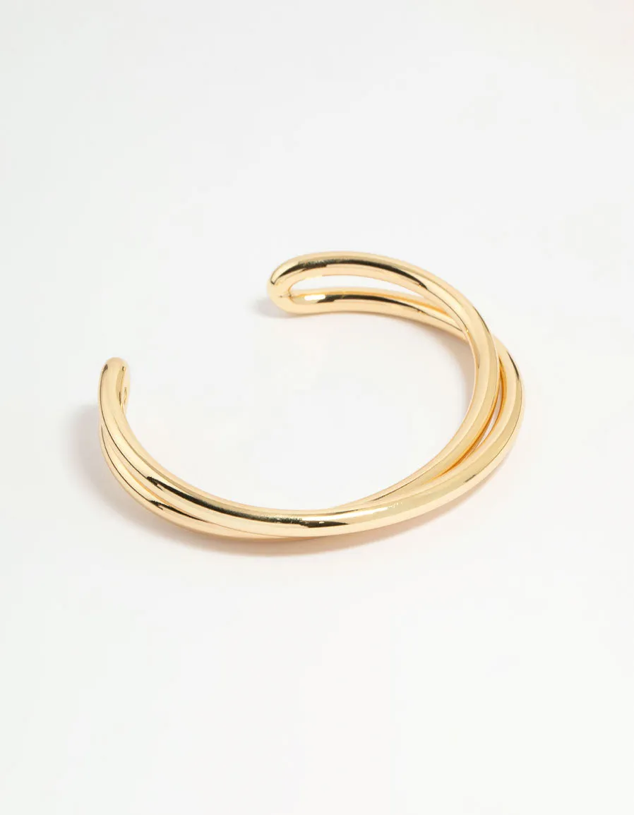 Gold Plated Twist Wrist Cuff
