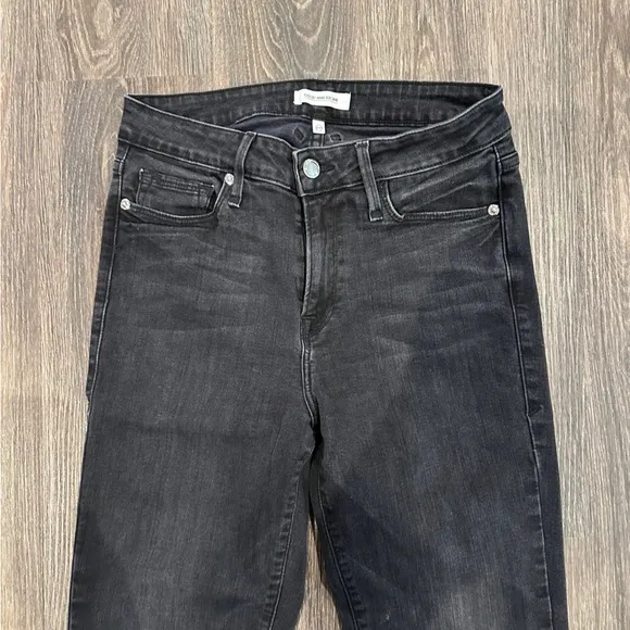Good American Women’s High Rise Black Skinny Jeans Bow Details on Ankle sz 6/28