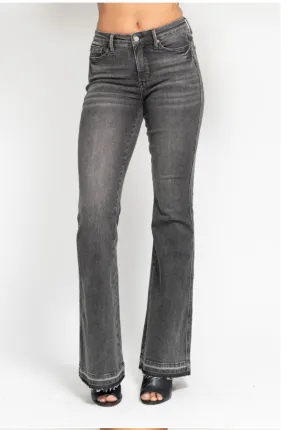 Gray Release Hem Flare Jeans by Judy Blue