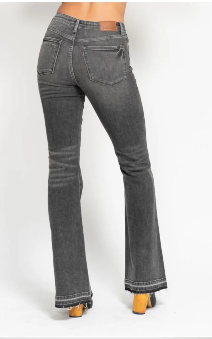 Gray Release Hem Flare Jeans by Judy Blue