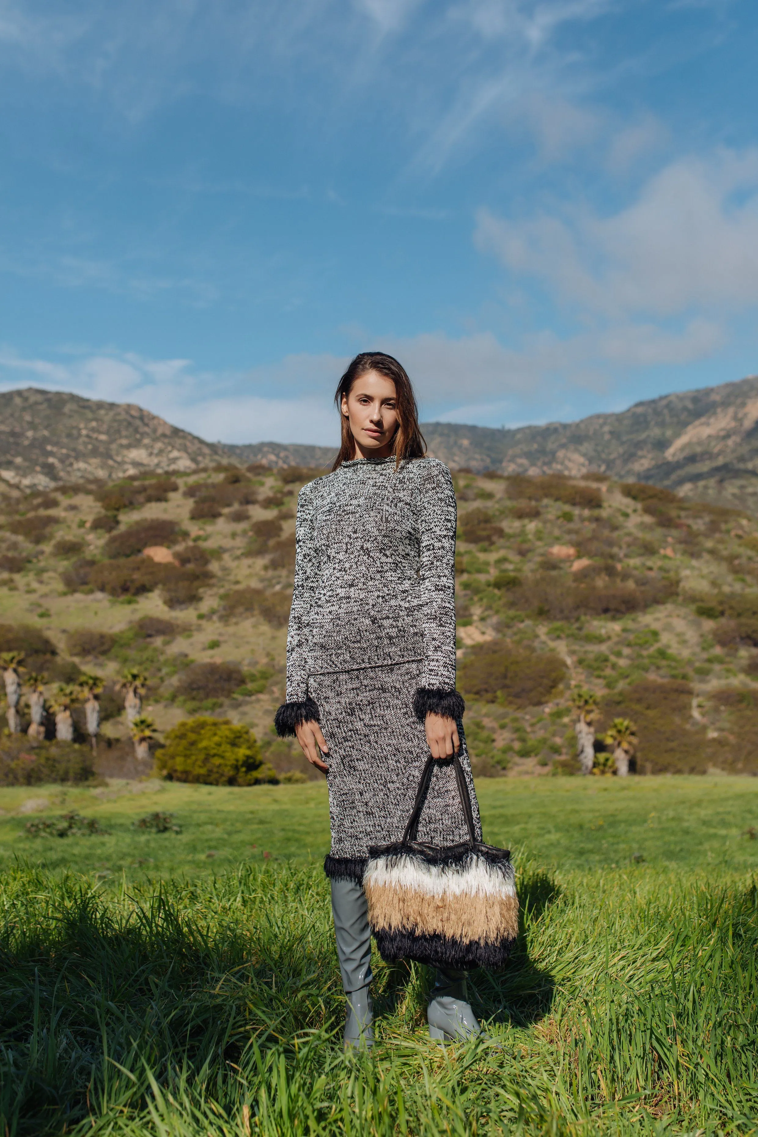 Grey Handmade Knit Sweater