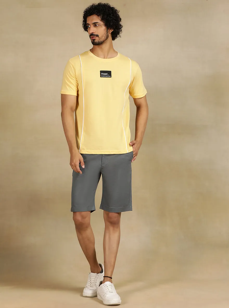 Grey Solid Slim Fit Shorts | JadeBlue