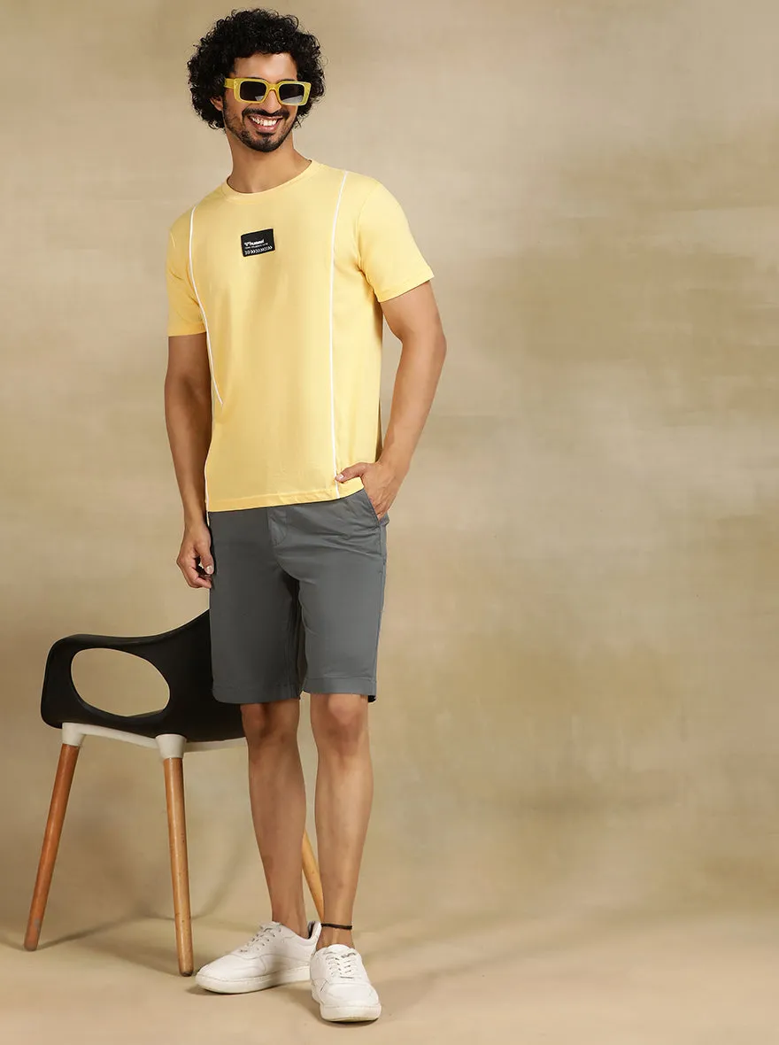 Grey Solid Slim Fit Shorts | JadeBlue