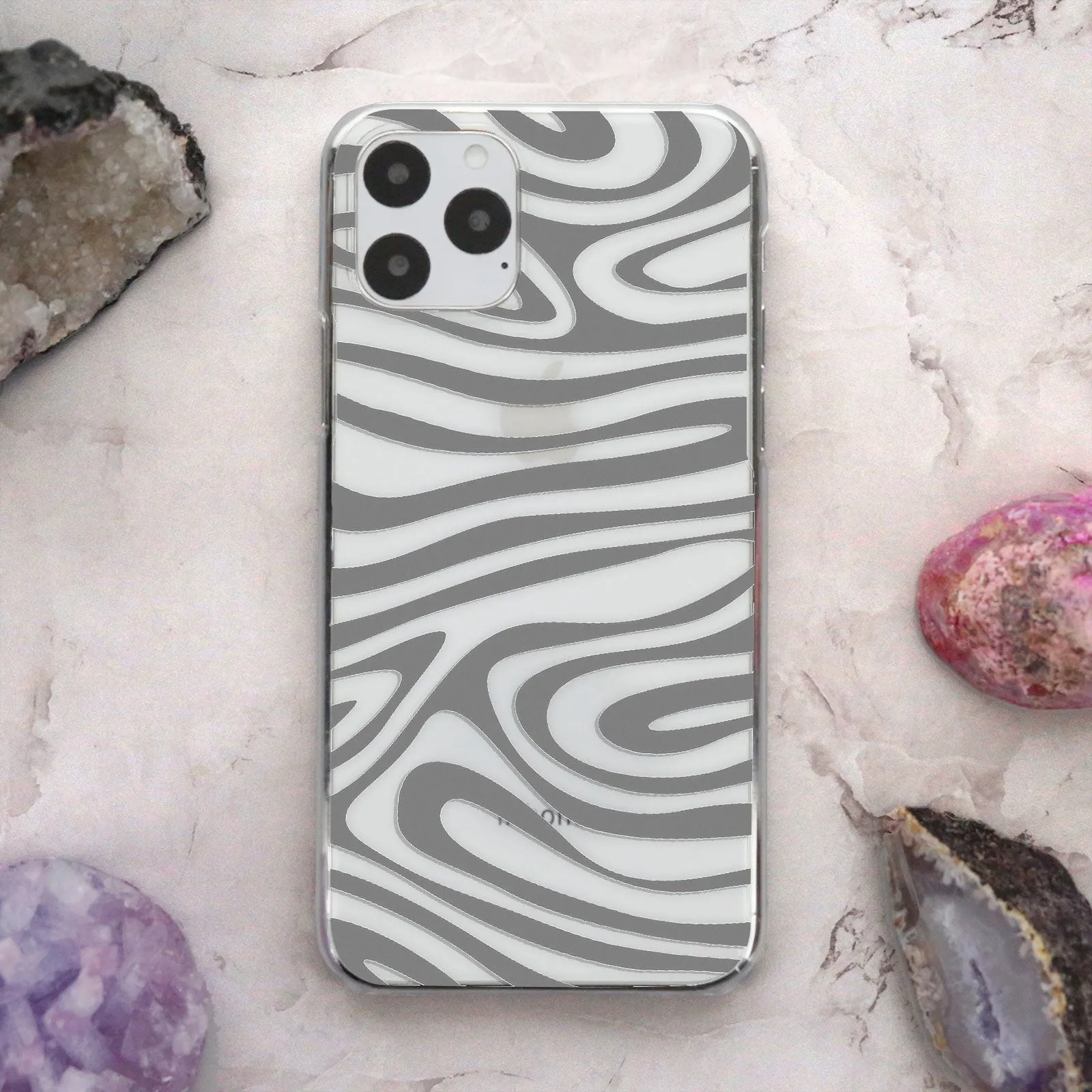 Grey Wavy Swirl iPhone Case