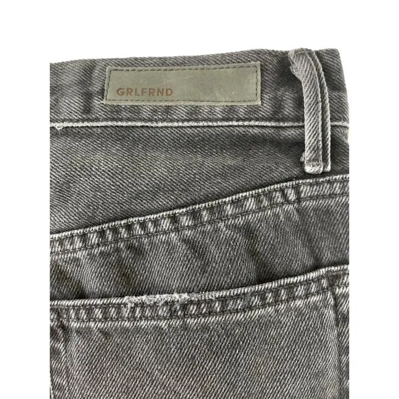 GRLFRND Karolina Black High Rise Straight Ripped Jeans Wild Thing 25 $195