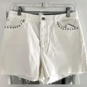 Guess White Denim Claudia Shorts, Size 30 NWT