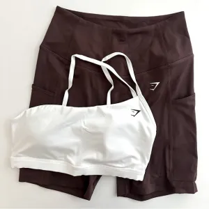 Gymshark M/L Pocket Shorts &amp; One Shoulder Sports Bra Set