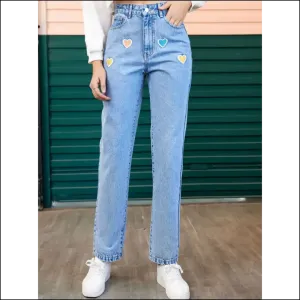 Heart Straight Leg Jeans: Confidence Never Looked this Good! 💖👖