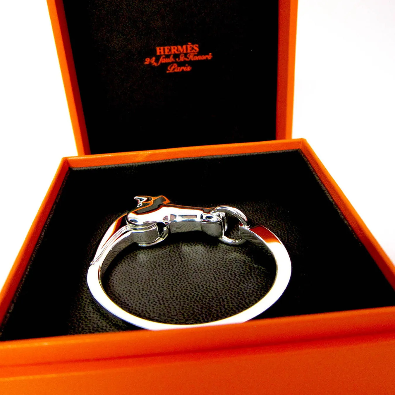 Hermes Galop Horse Solid Silver PM Bracelet Iconic Gift Below Retail