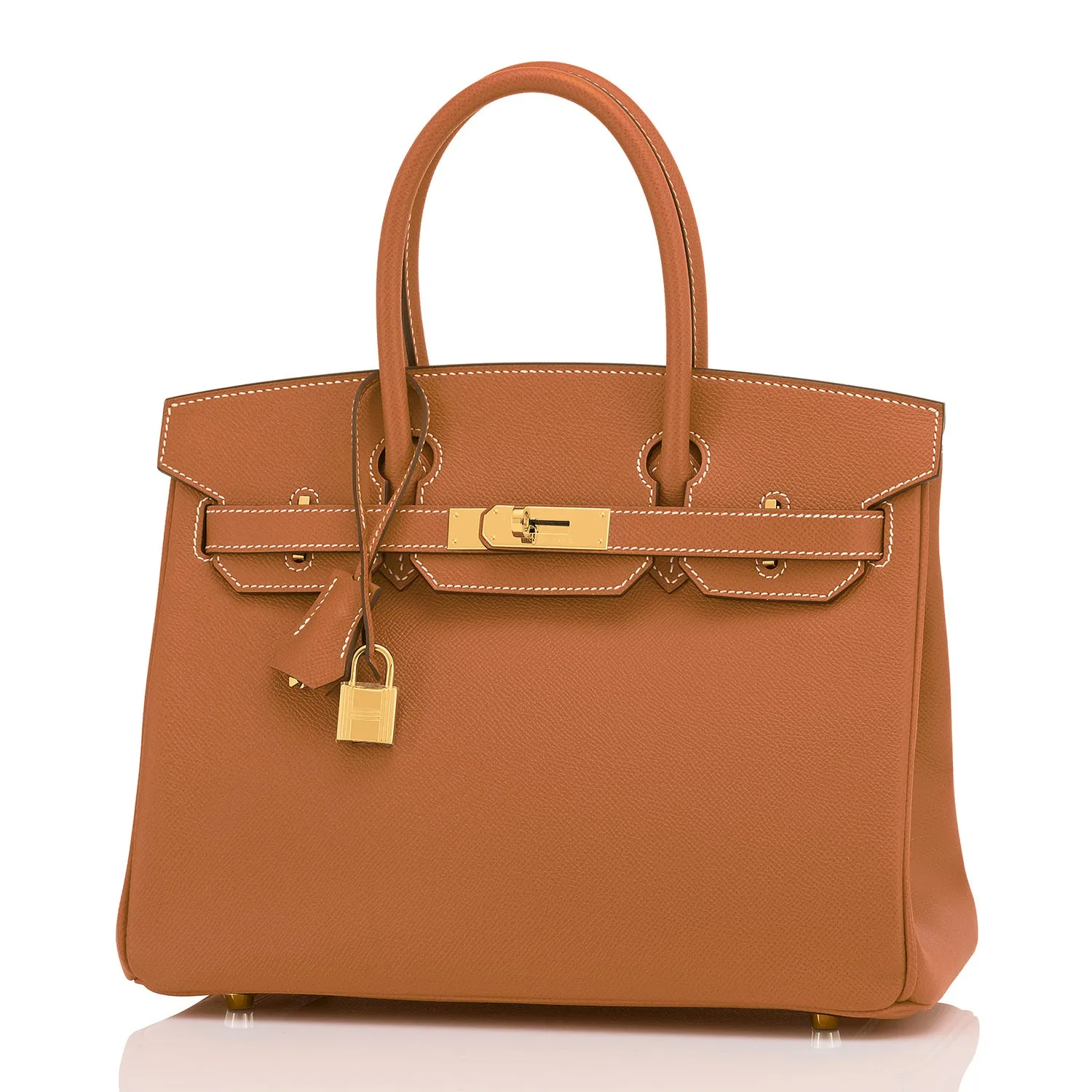 Hermes Gold Camel Tan 30cm Birkin Epsom Gold Hardware