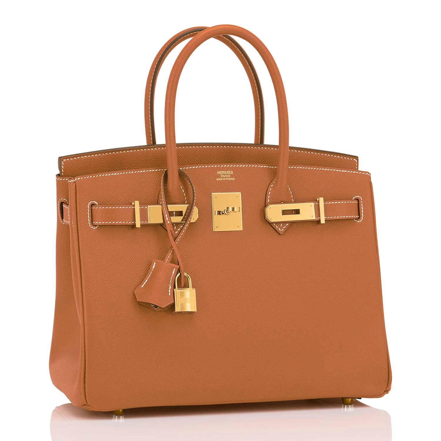 Hermes Gold Camel Tan 30cm Birkin Epsom Gold Hardware
