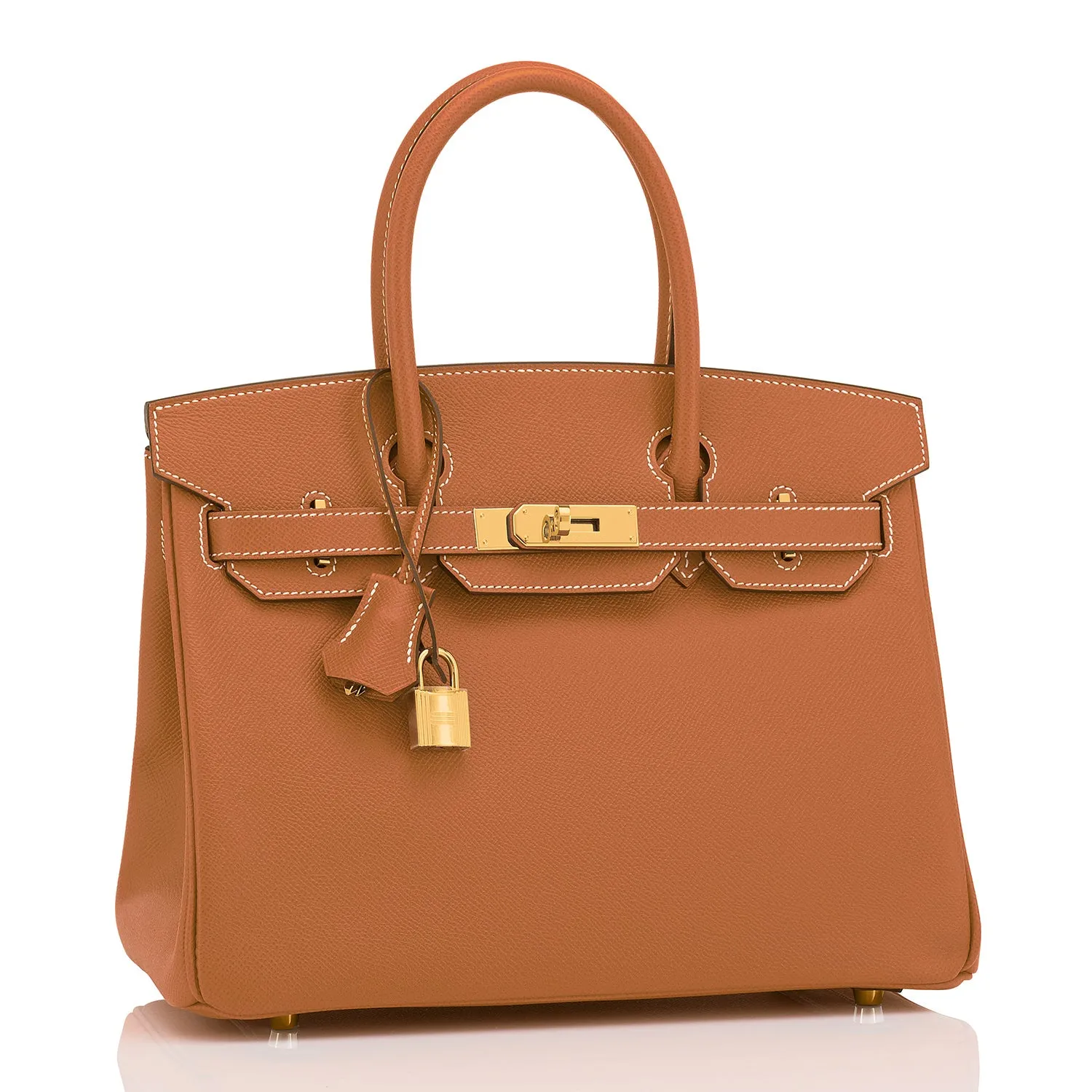 Hermes Gold Camel Tan 30cm Birkin Epsom Gold Hardware