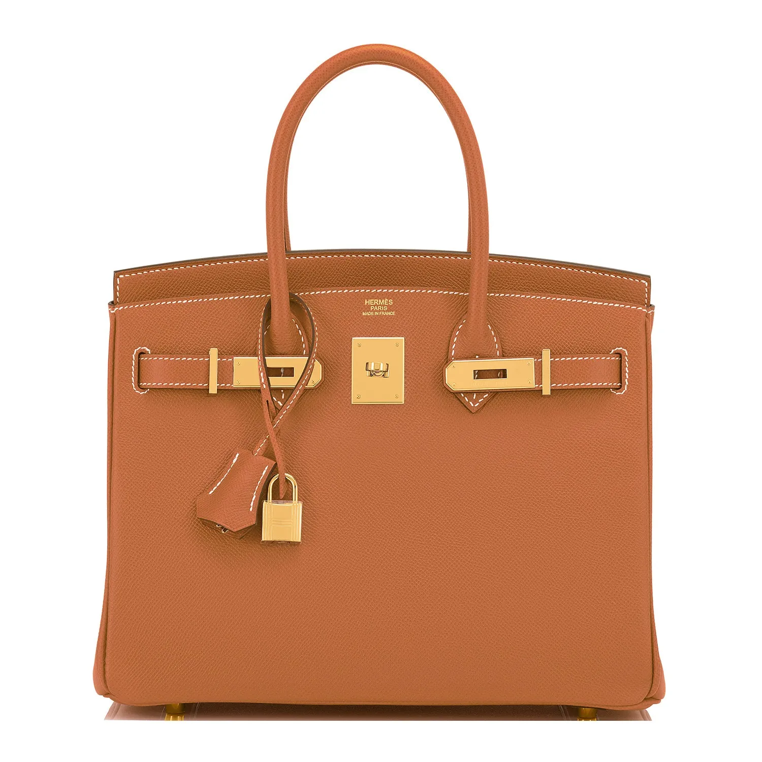Hermes Gold Camel Tan 30cm Birkin Epsom Gold Hardware