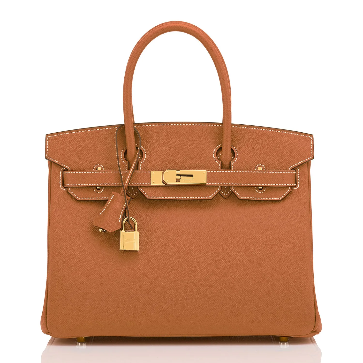 Hermes Gold Camel Tan 30cm Birkin Epsom Gold Hardware