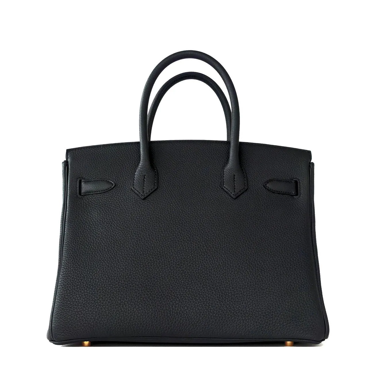 Hermes Plomb Lead Grey Black Togo 30cm Birkin Gold GHW Bag Superb